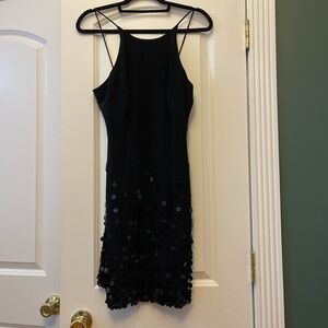 Vintage Cache halter neck sparkly black dress